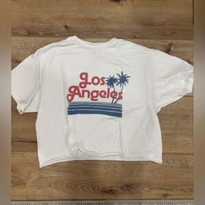 Junk Food Clothing White Tee with Red and Blue Print